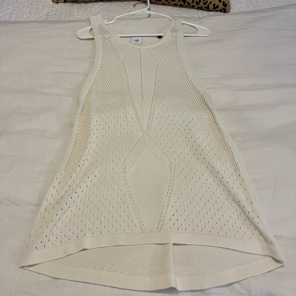 CAbi Ivory Knit Tank Top